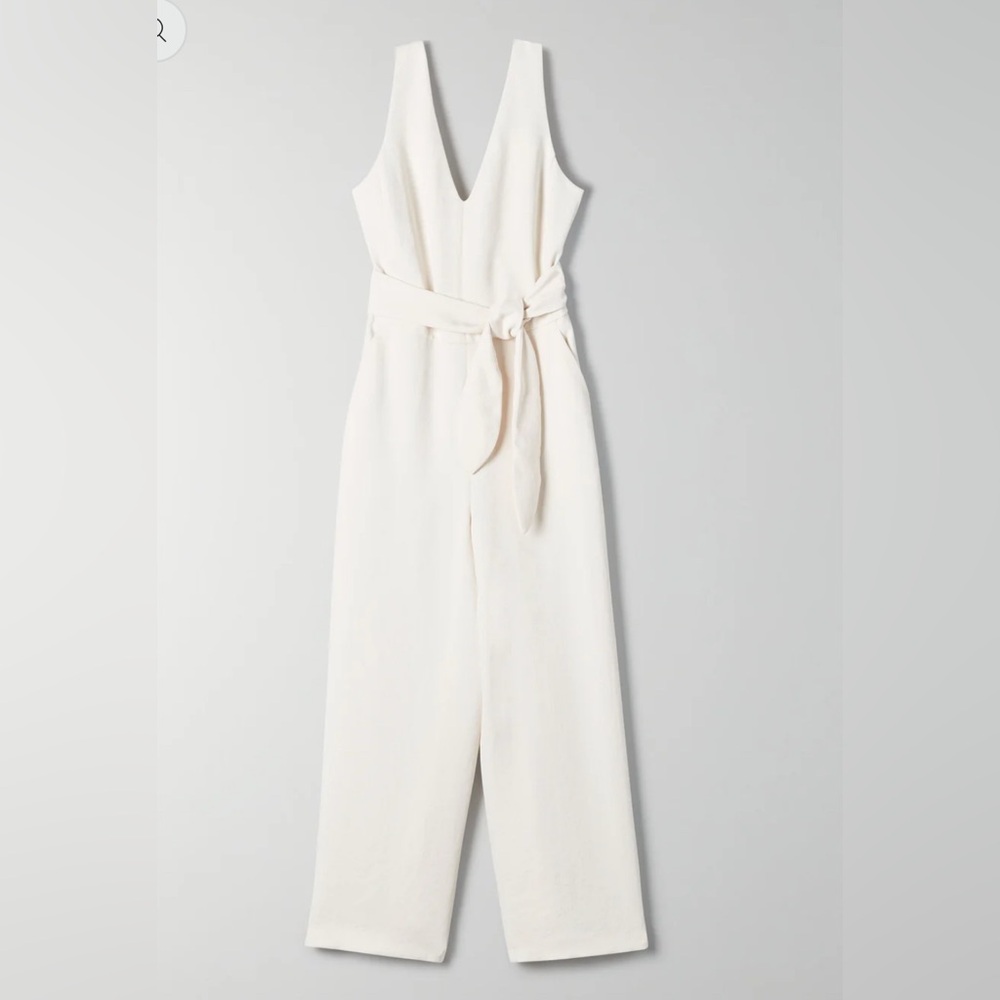 Écoulement V Jumpsuit - white/cream-  size 6
